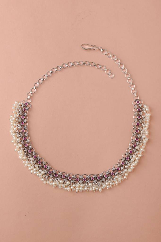 Tattva Raani Jadau Pearl Drop Classic Necklace : SR6008