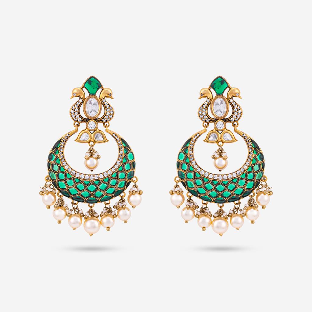 Kushal'S Fashion Jewellery -Plated Kundan Chandbali Earrings-184830 : 441269