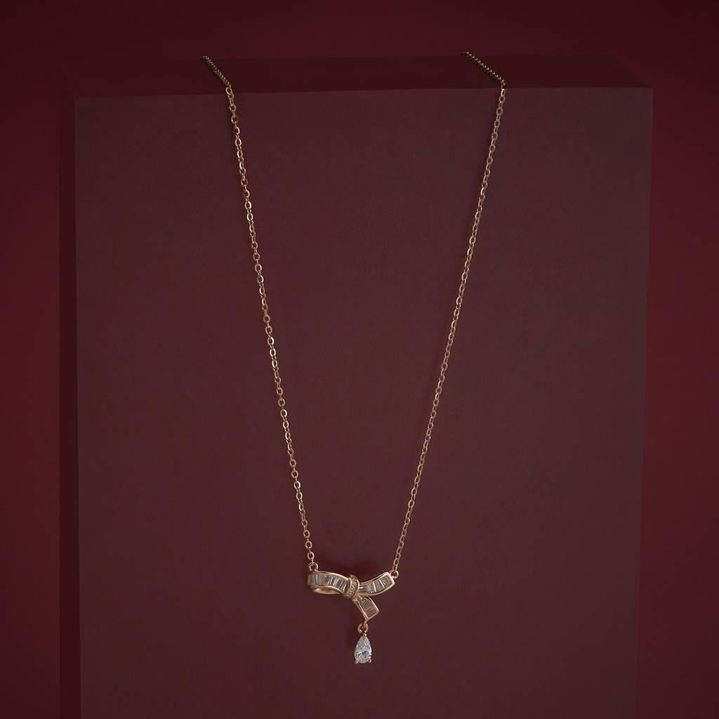 Kushal'S Fashion Jewellery White Rose Gold-Plated Zircon Party 92.5 Sterling Silver Pendant-183209 : 437528
