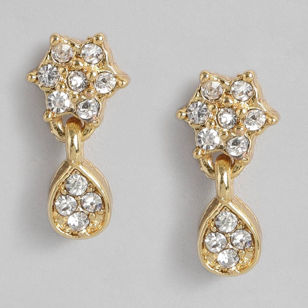 Estele Gold Plated Flower Drop Mangalsutra Necklace Set For Women : EMS13080022NKER