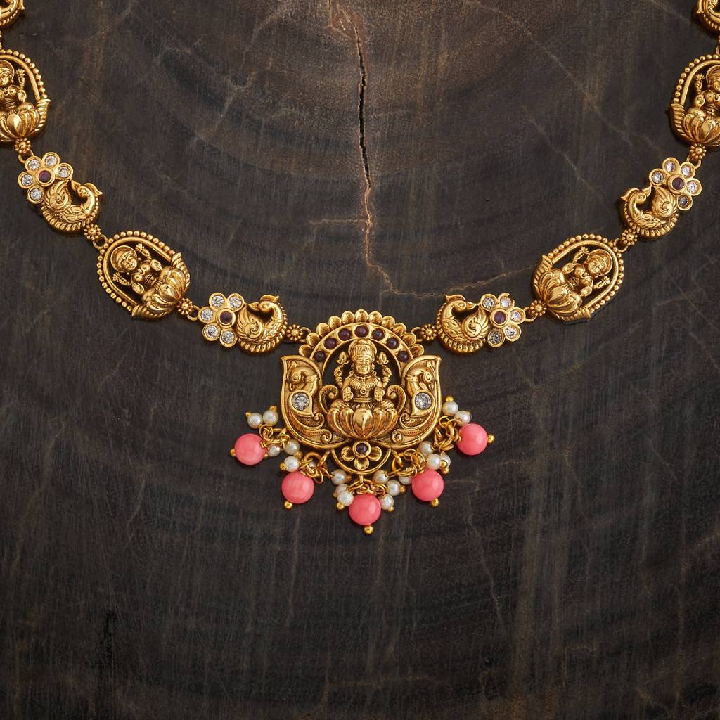 Kushal'S Fashion Jewellery Ruby Gold-Plated Ethnic Antique Jewellery Set-184571 : 440762
