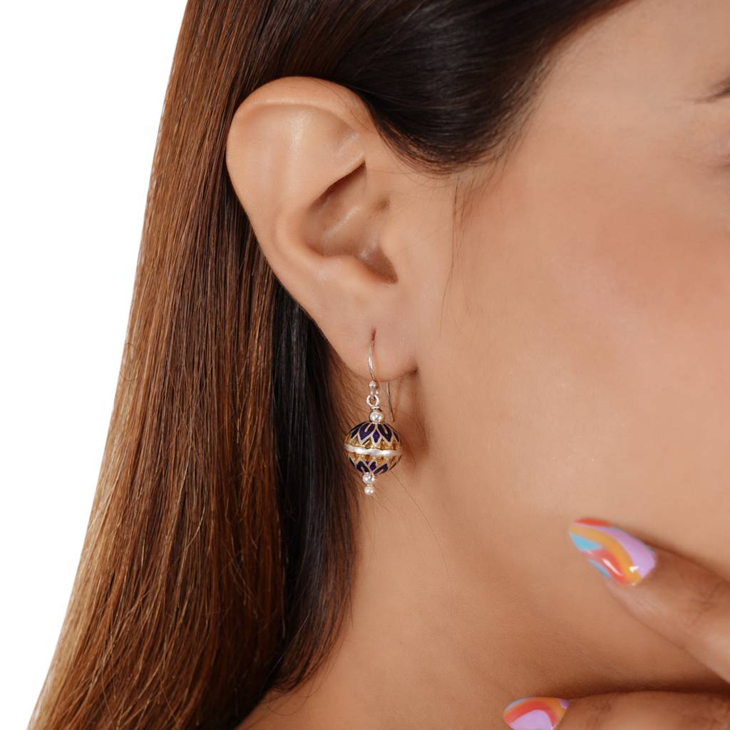 Meenakari Silver Earrings : SSE704