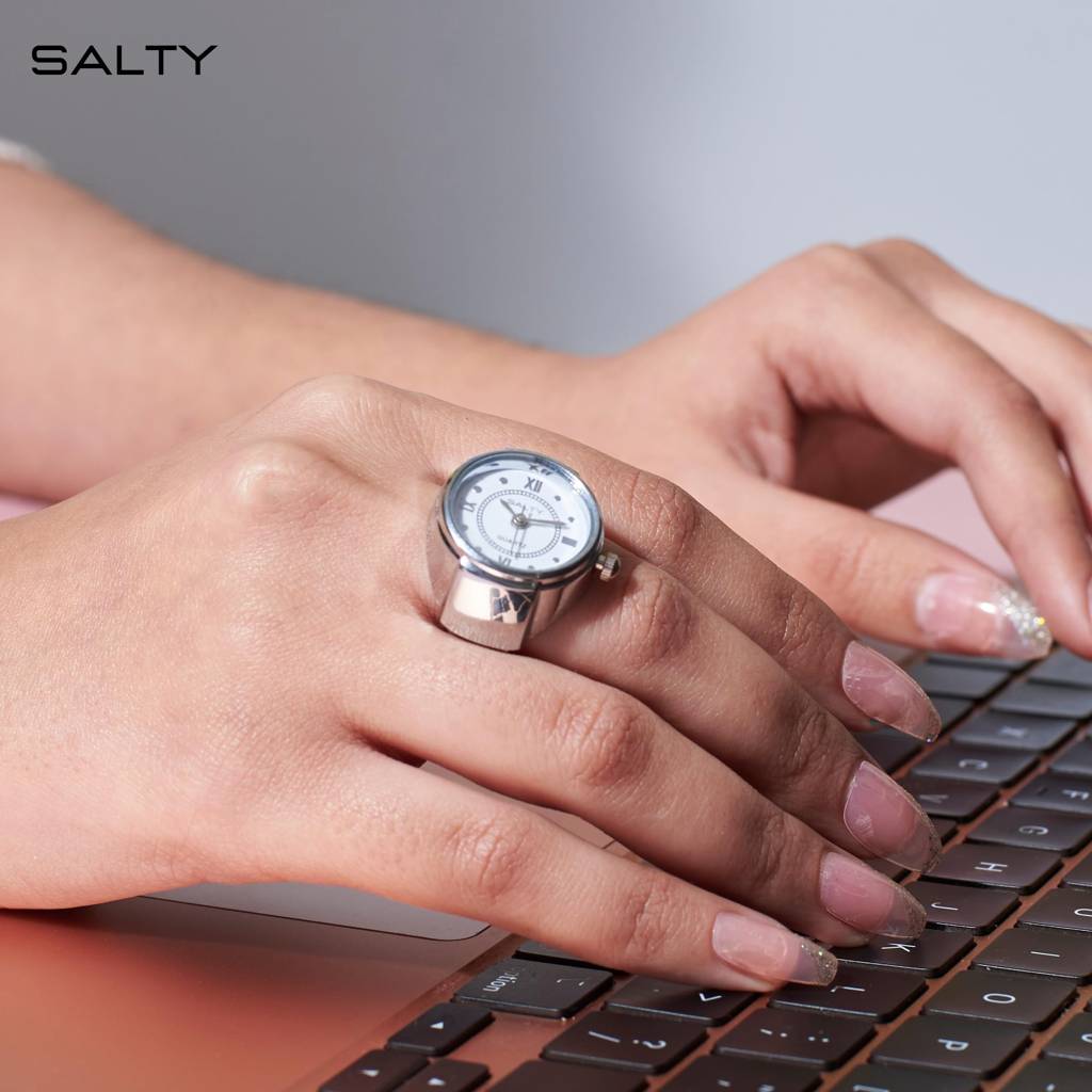 Girl Boss Salty Watch Ring - Silver : RS12400