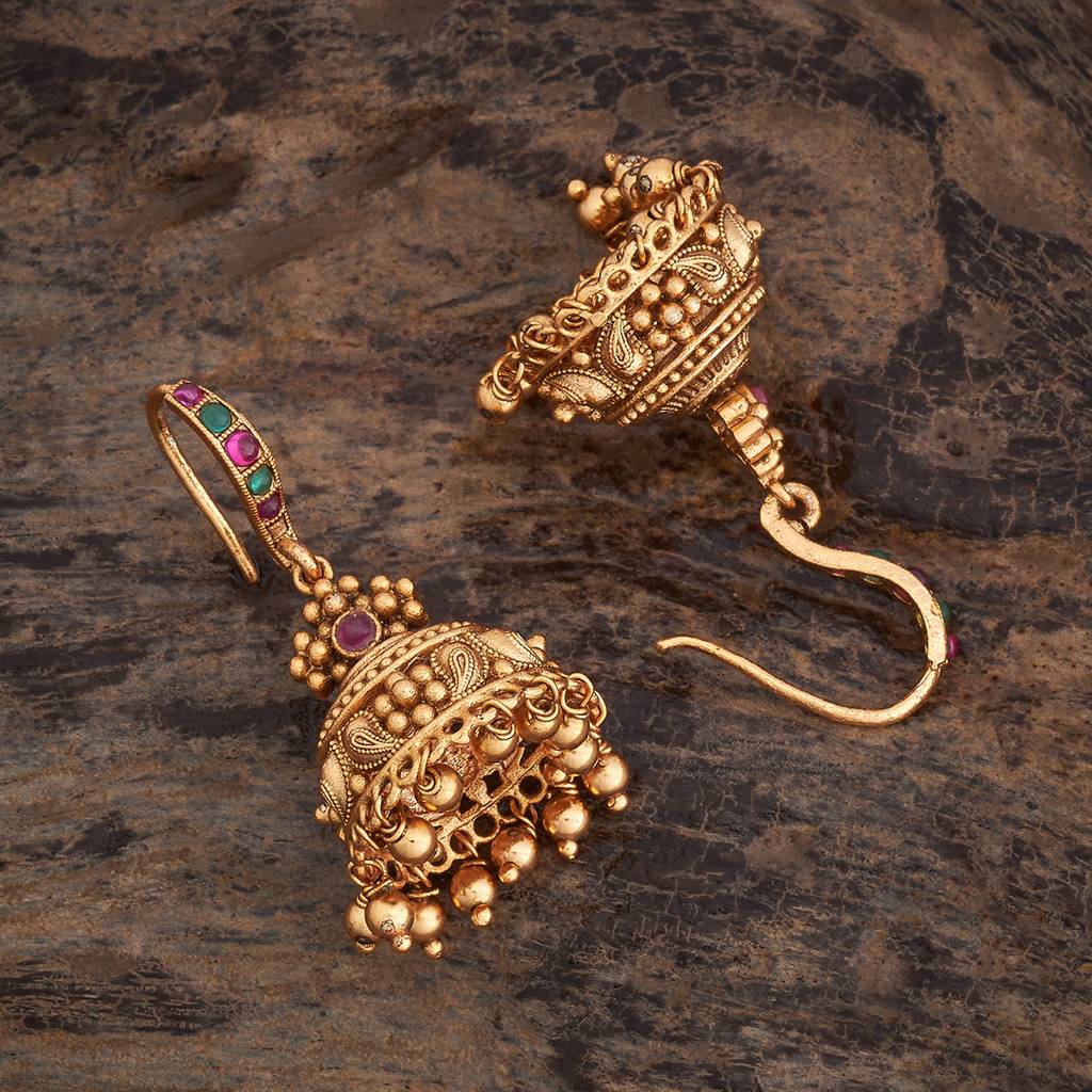 Kushal'S Fashion Jewellery Dome Shaped Jhumkas Earrings-176265 : 422469
