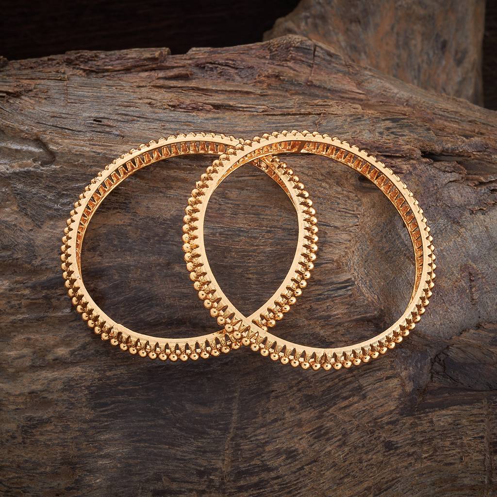 Kushal'S Fashion Jewellery Gold-Plated Festive Antique Bangle-176365 : 422650