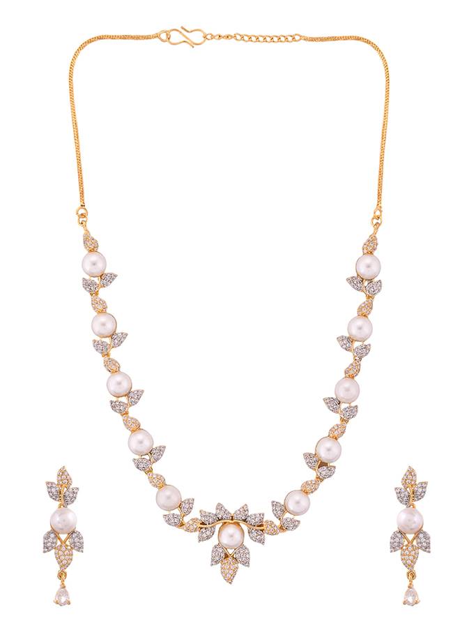 Sparkling Elegance Regal Radiance Pearl Necklace Set : 8905124529241