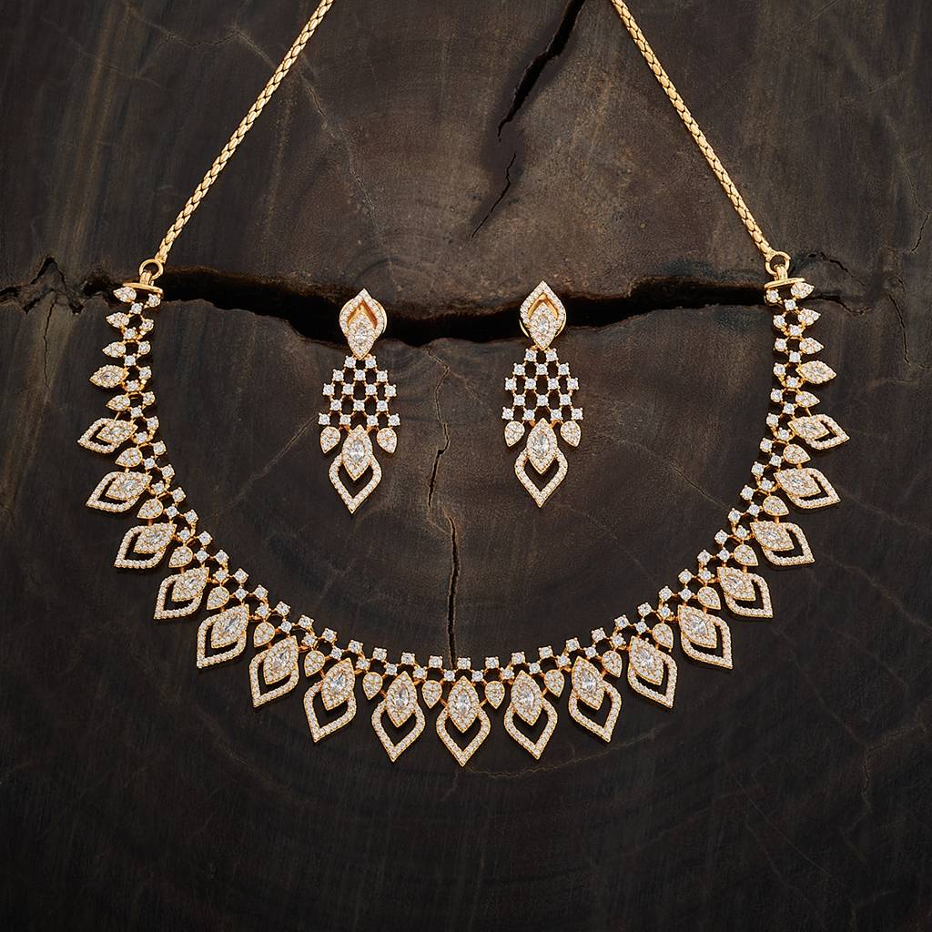 Kushal'S Fashion Jewellery Zircon Necklace -170173 : 409540