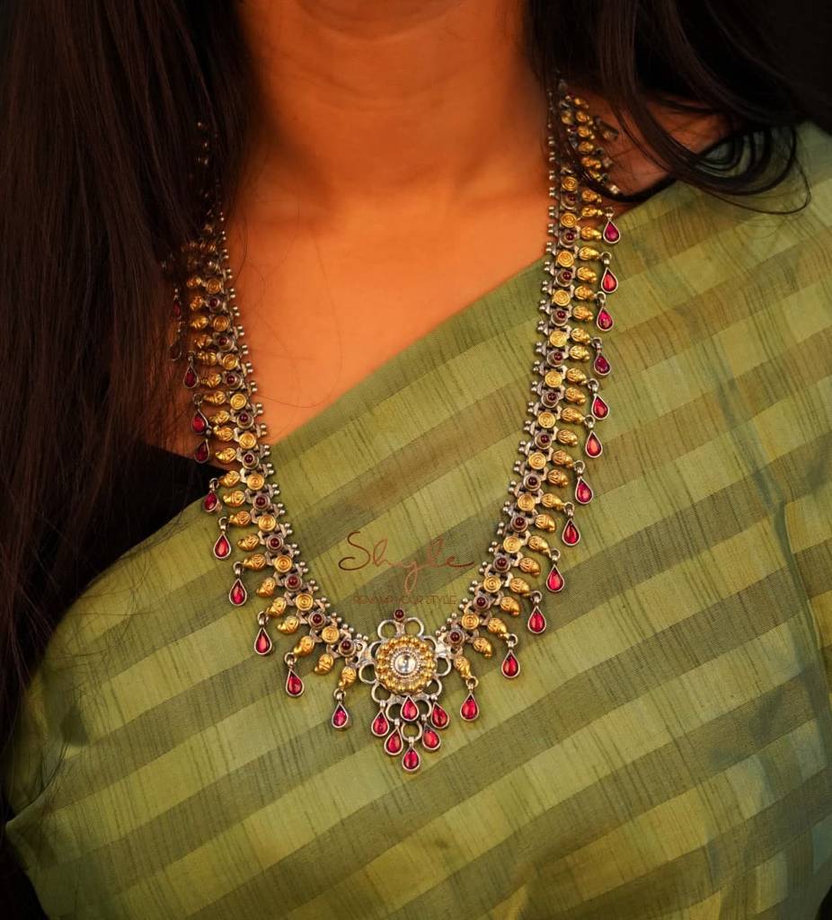 Tattva Jadau Intricate Statement Dual Tone Haar : SN1131