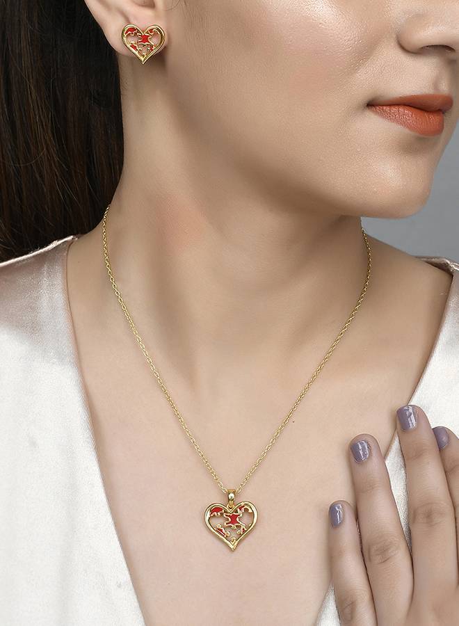 Valentine'S Day Collection Jigsaw Heart Pendant Set : 8905124490954