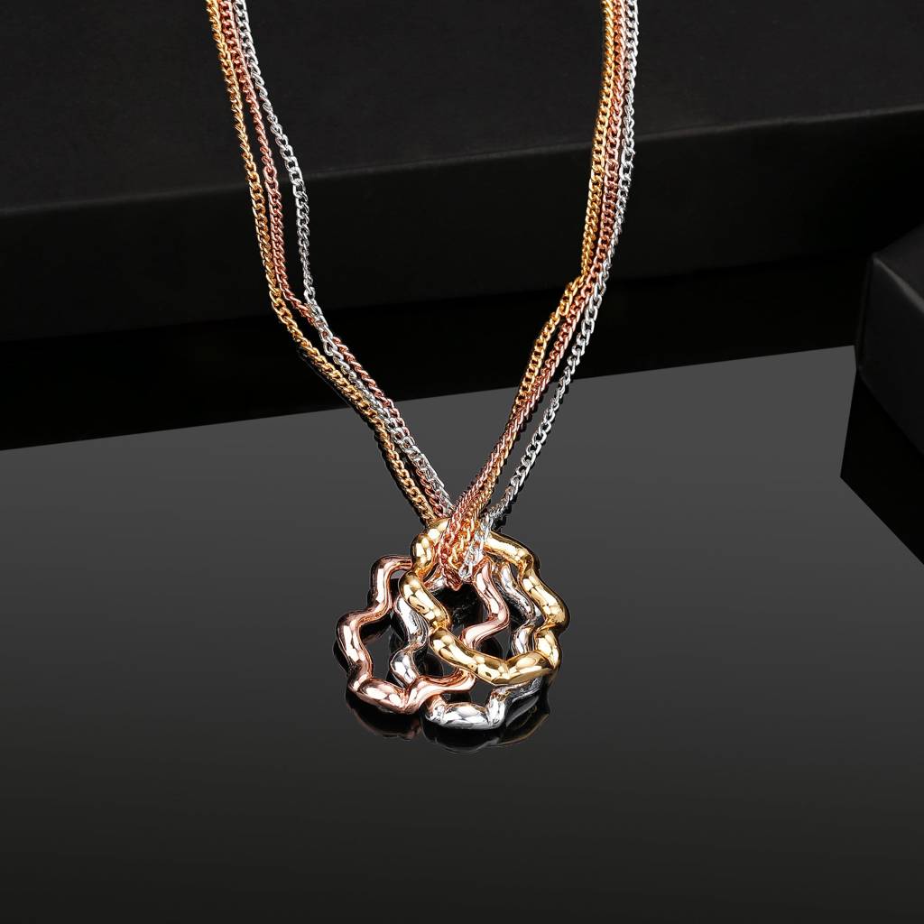 Estele Rosegold Plated Floral Designer Pendant For Women : 411PENDANT
