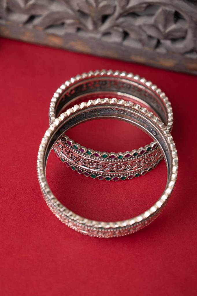 Tattva Intricate Flora Detailed Jadau Kada : SK10093-2-4