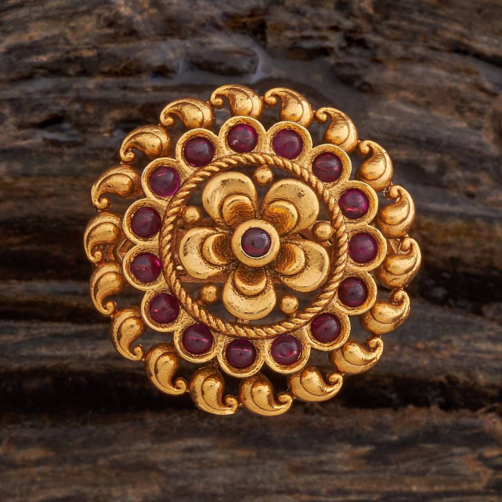 Kushal'S Fashion Jewellery Gold Plated Artificial Stones Studded Finger Ring-178638 : 427708