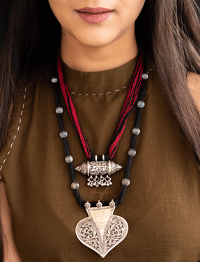 Mizoya Chitai Paan Ghughri Layered Classic Necklace : SE603-1-1-2-1-1-1-1-1-1