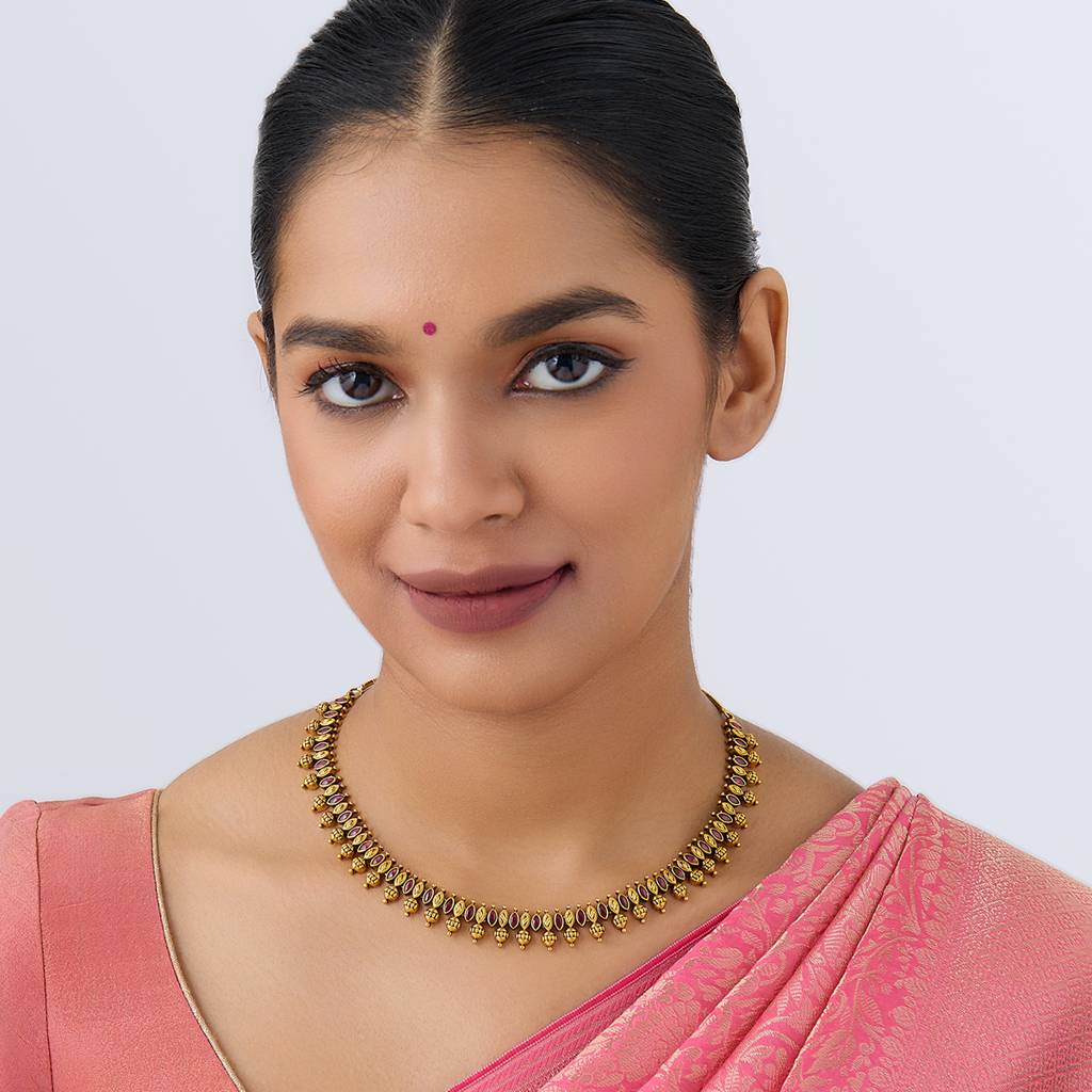 Kushal'S Fashion Jewellery Ethnic Copper Antique Necklace-163657 : 393565