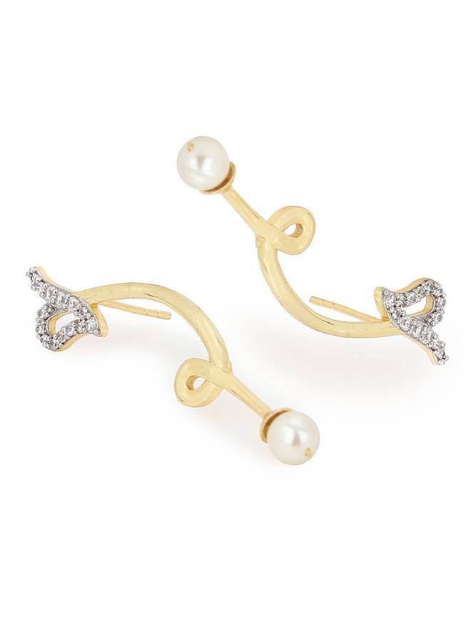 Voylla Gold Plated Drop Earrings : 8905124433319