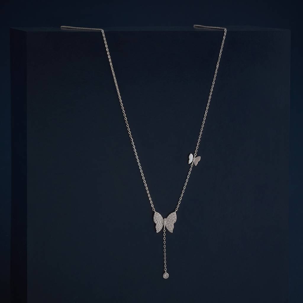 Kushal'S Fashion Jewellery White Rose Gold-Plated Zircon Party 92.5 Sterling Silver Pendant-183011 : 436914