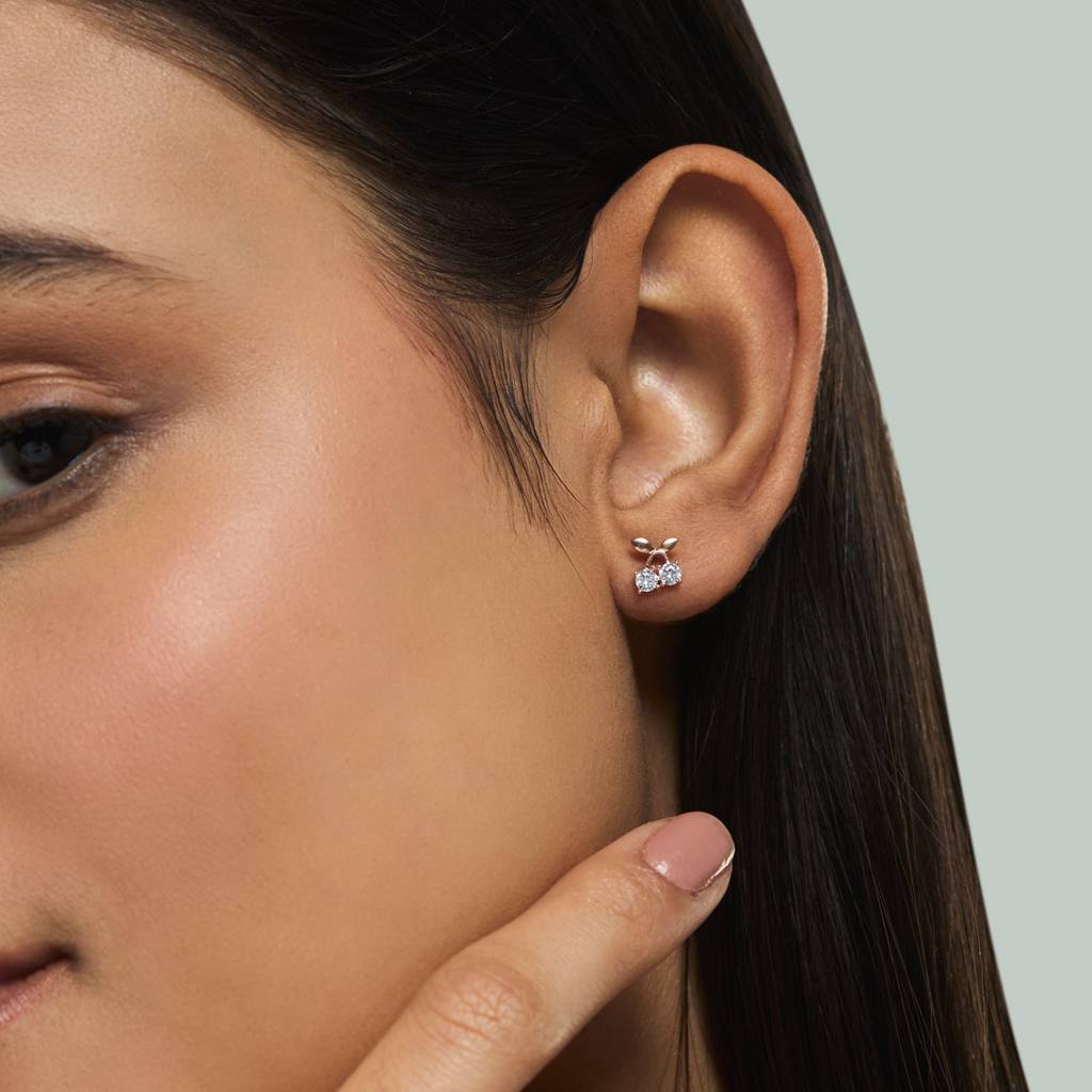 Kushal'S Fashion Jewellery White Gold-Plated Party 92.5 Pure Silver Studs-423241 : 423241