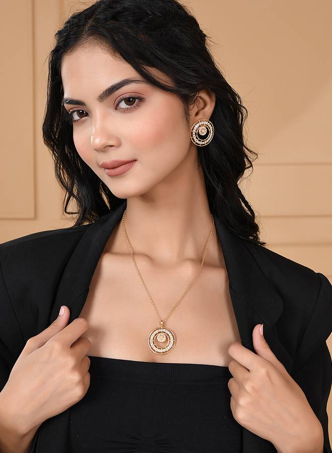 Mother'S Day Cz And Pearls Pendant Set-Vmjai43969 : 8905124438437