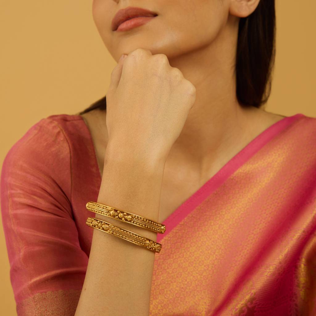 Kushal'S Fashion Jewellery-Plated Ethnic Antique Bangle-177903 : 426260