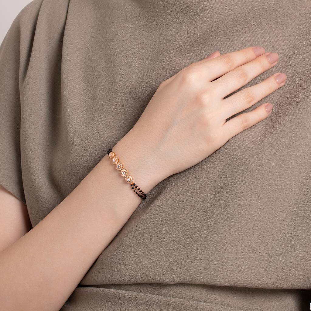 Kushal'S Fashion Jewellery White Gold-Plated Ethnic 92.5 Sterling Silver Link Bracelet-156742 : 388860