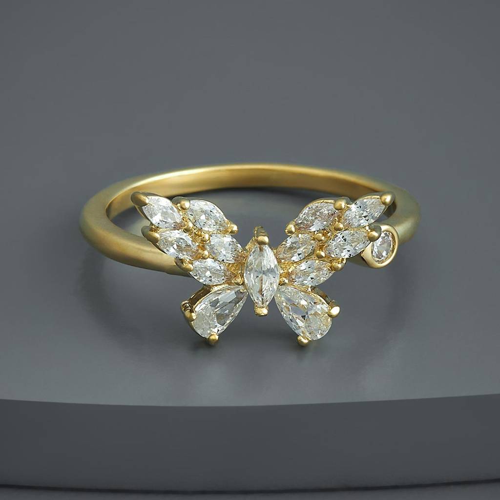 Kushal'S Fashion Jewellery White Gold-Plated Party Trendy Zircon Finger Ring-186038 : 443681