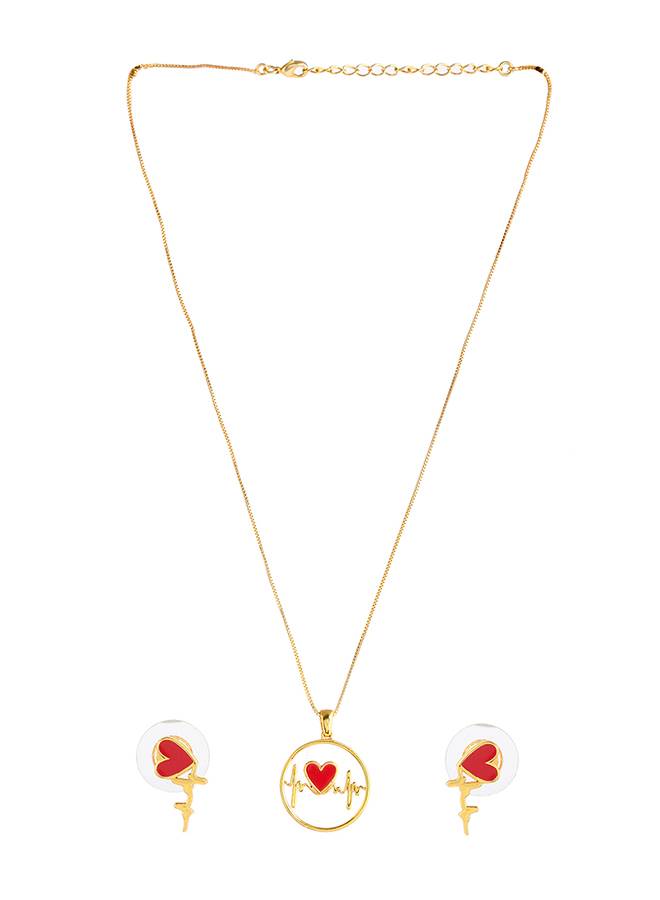 Valentine'S Day Collection Heartbeats Pendant Set : 8905124490831