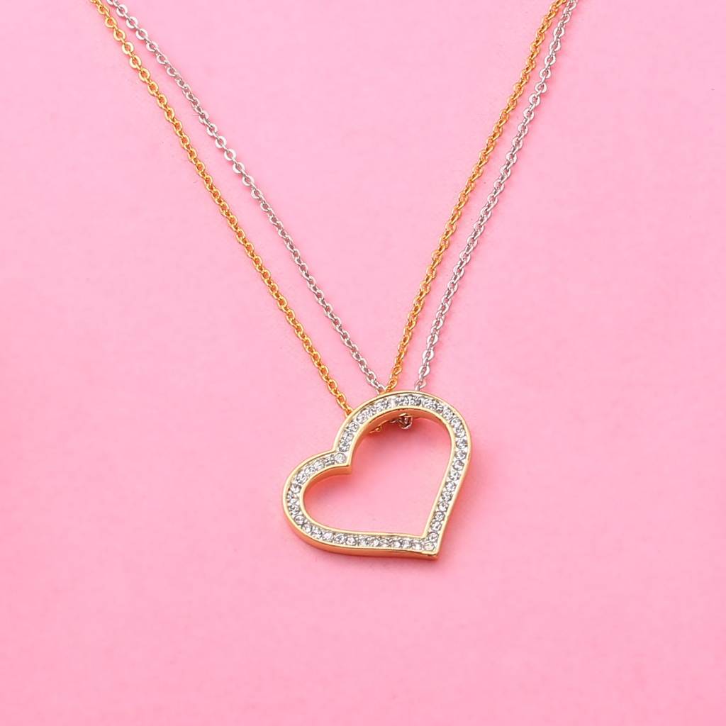 Estele Gold & Rhodium Plated Lovely Heart Designer Pendant For Women : 355PENDANT