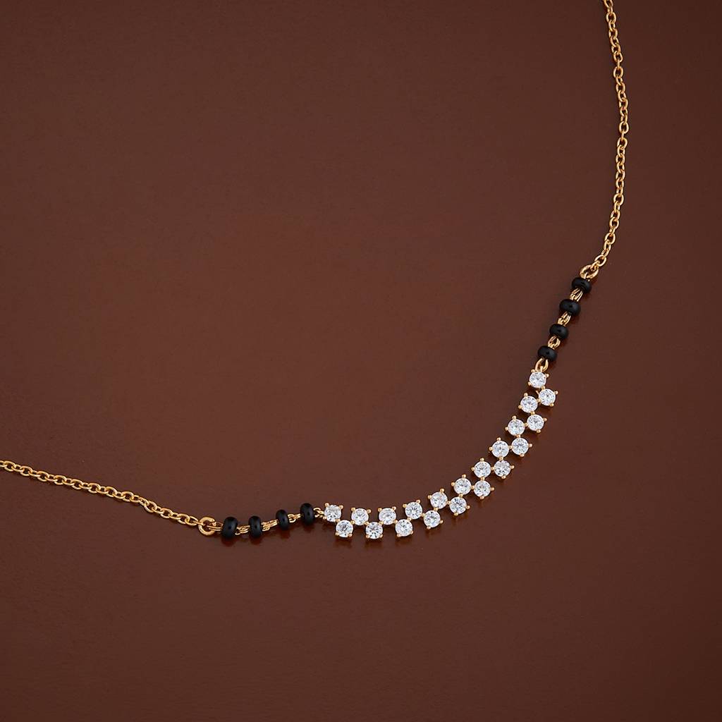 Kushal'S Fashion Jewellery White Gold-Plated Party 92.5 Sterling Silver Mangalsutra -156287 : 402810