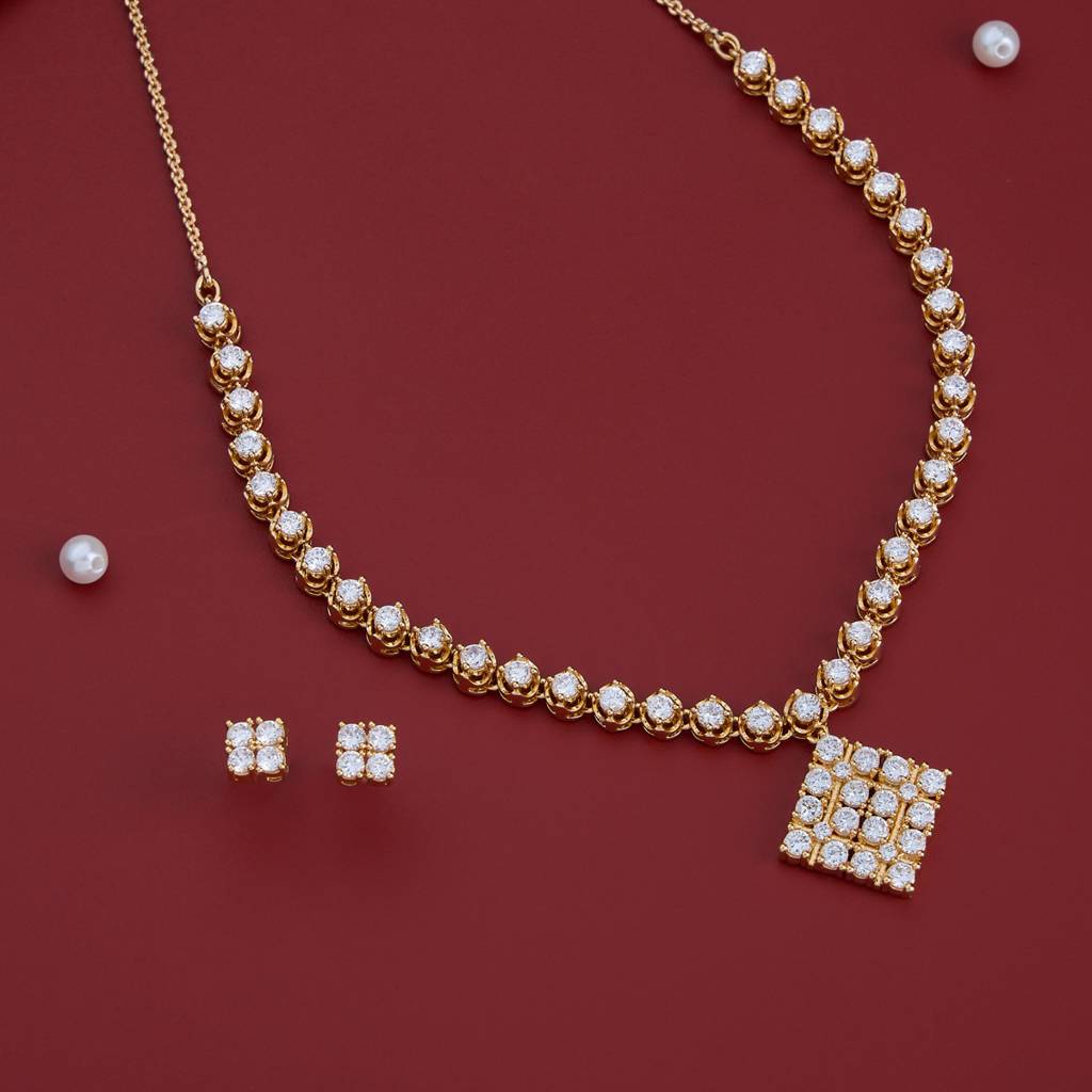 Party Zircon Necklace Set-186564 : 444841