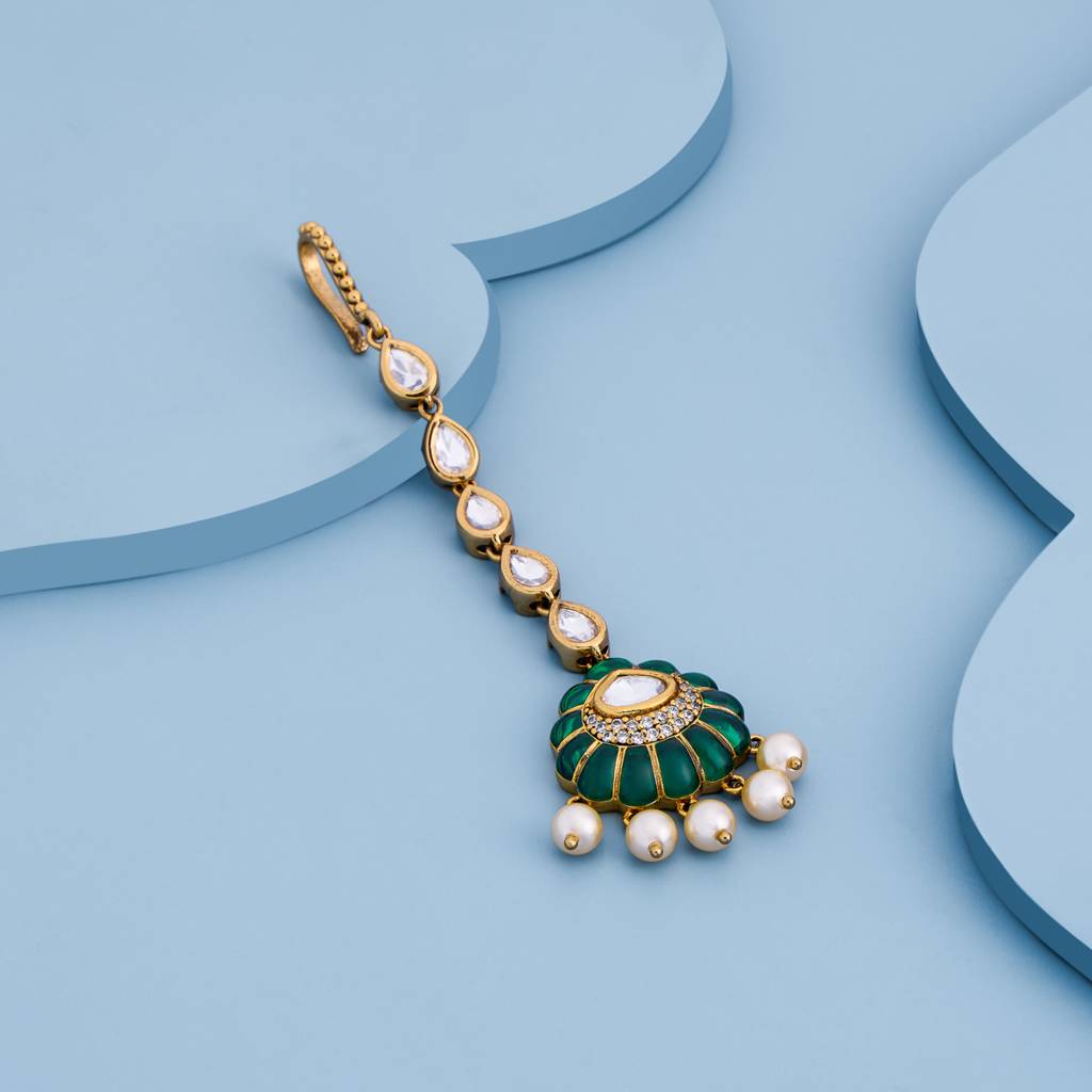 Kushal'S Fashion Jewellery -Plated Ethnic Kundan Maang Tikka -184781 : 441294