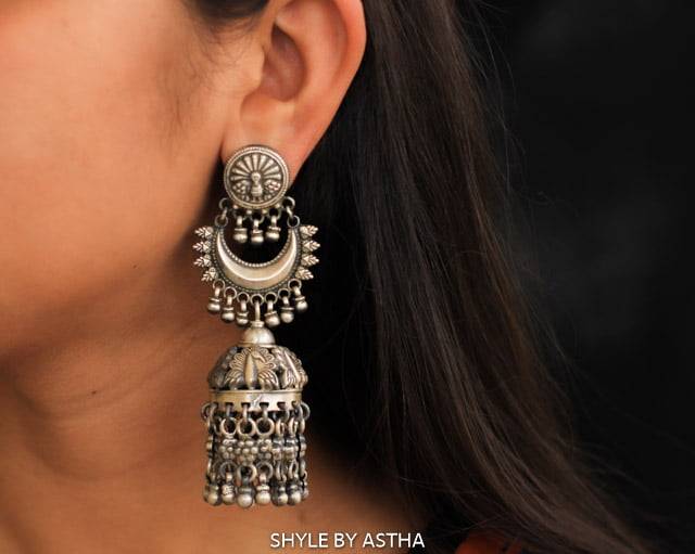 Tattva Intricate Peacock Ghughri Jhumka : SE5236-1-1-2-1-1-1-1