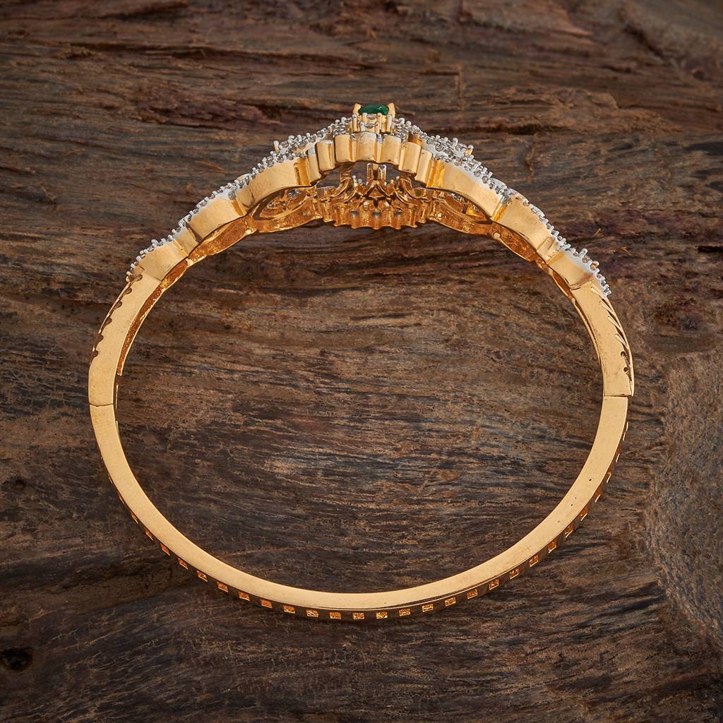 Kushal'S Fashion Jewellery Rhodium-Plated Zircon Diamond Studded Bangle-Style Bracelet-180277 : 430853