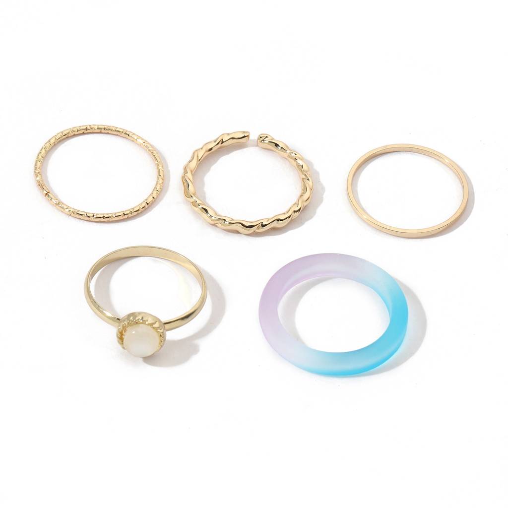 Set Of 5 Rain & Sunshine Rings : RC52865