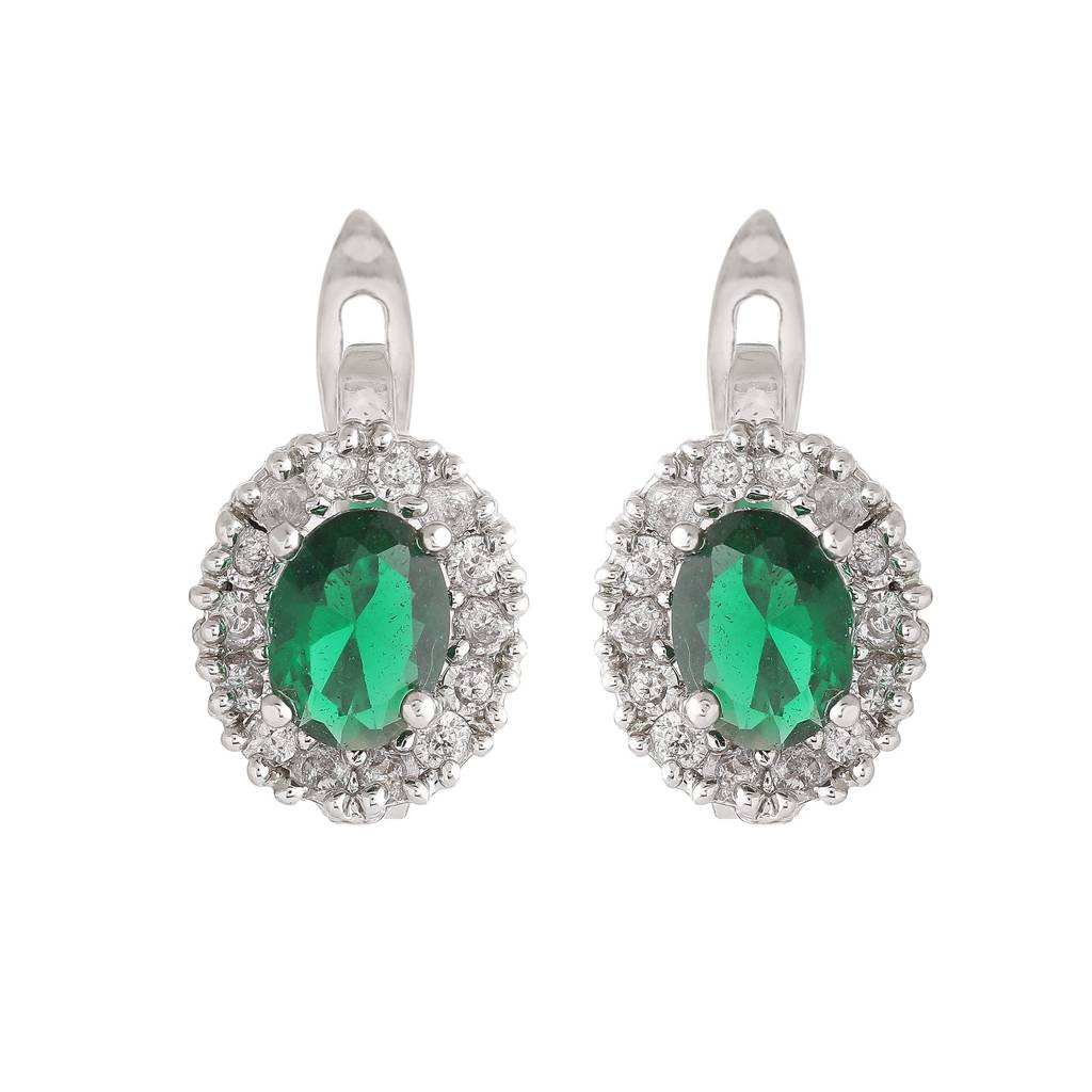 Estele Rhodium Plated Cz Fascinating Flower Shaped Stud Earrings For Women : AD-113734-IRER