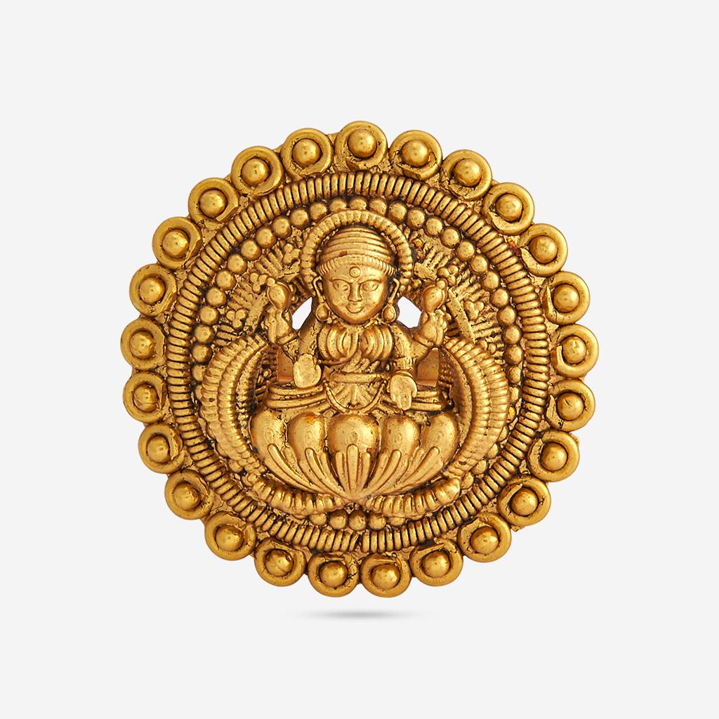 Gold Gold-Plated Ethnic Antique Finger Ring-447883 : 447883