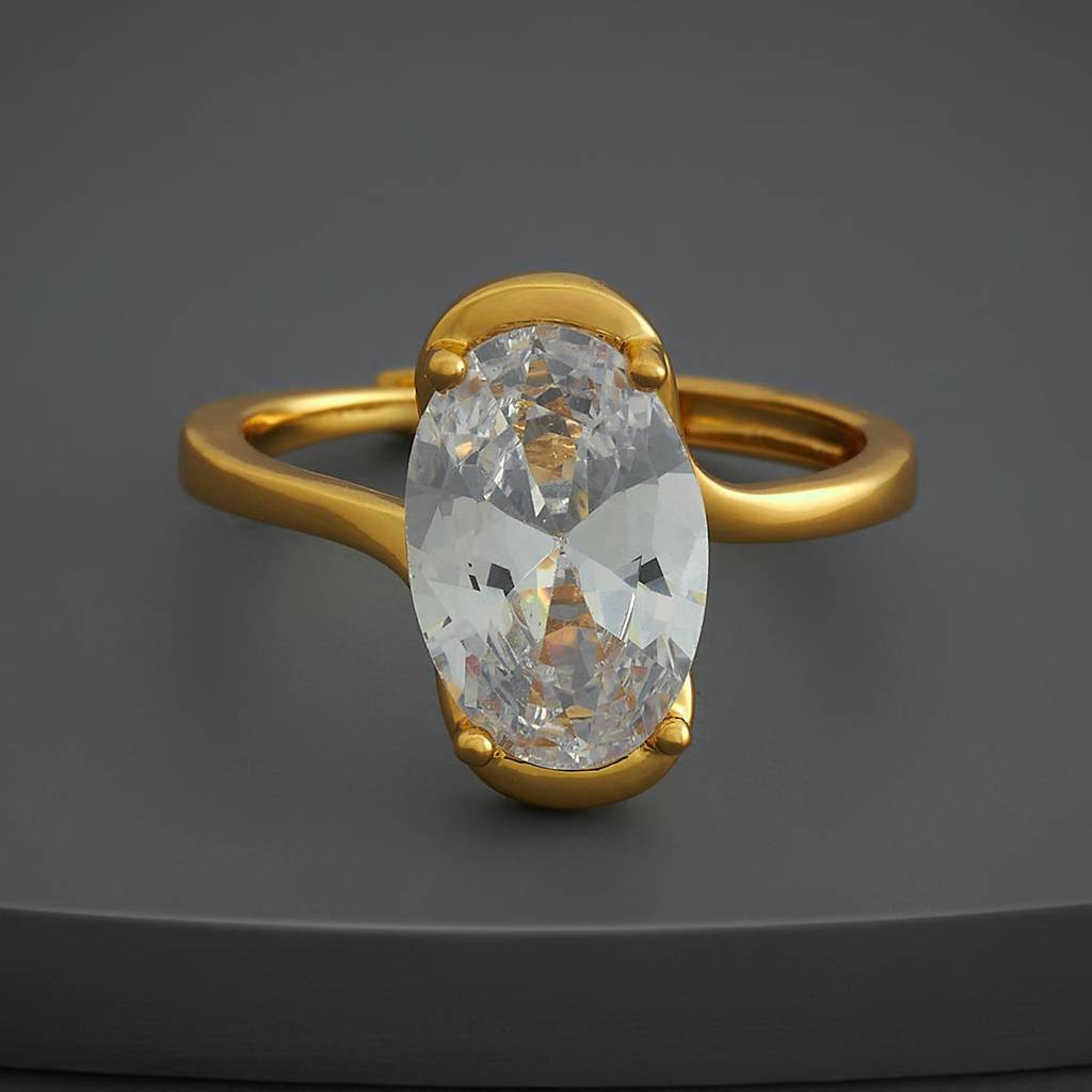 Kushal'S Fashion Jewellery White Gold-Plated Party Trendy Zircon Finger Ring-186754 : 445265
