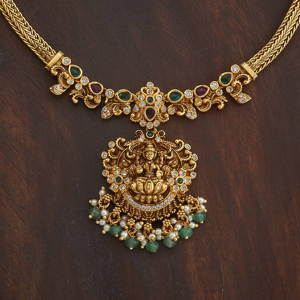 コアミーセット Kushal'S Fashion Jewellery Ruby-Green Gold-Plated Ethnic Antique