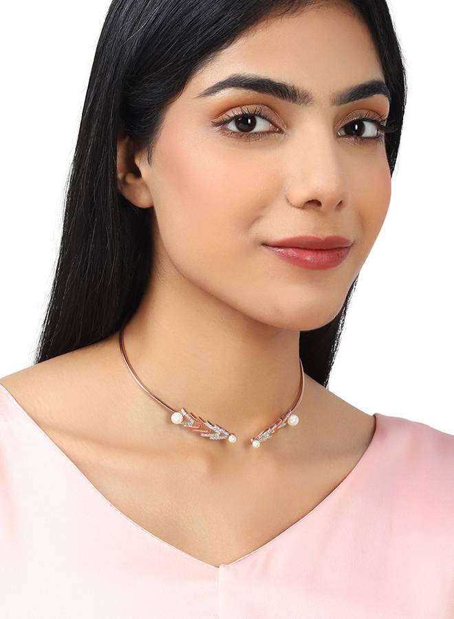 Rose Gold Plated Brass Necklace : 8905124433029