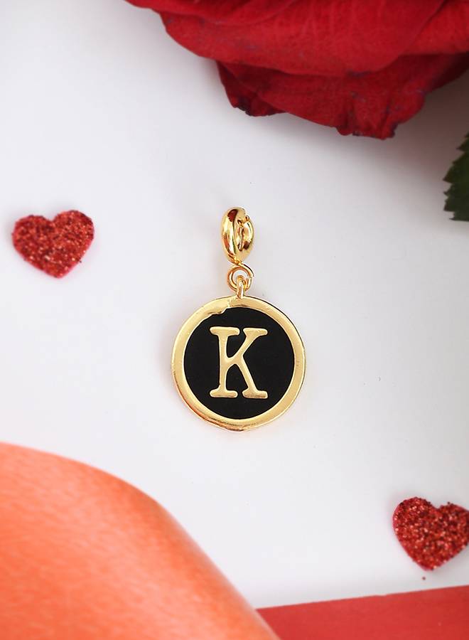 Valentine'S Day Collection Alphabet Black Enamel Charm : 8905124491562