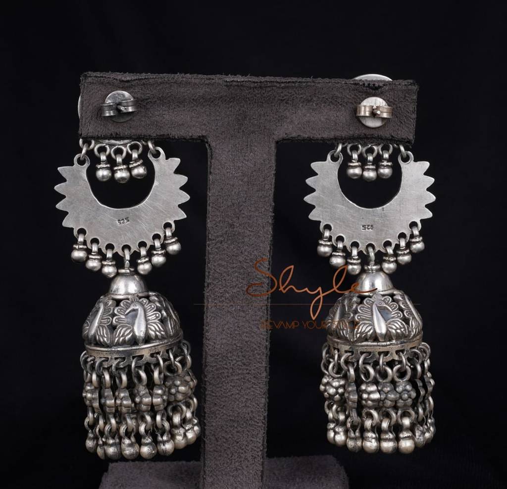 Tattva Intricate Peacock Ghughri Jhumka : SE5236-1-1-2-1-1-1-1