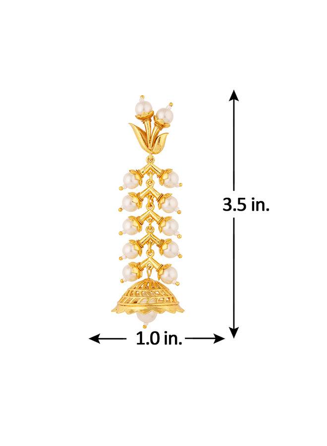 Blooming Beads Floral Motifs Earrings : 8907617856117