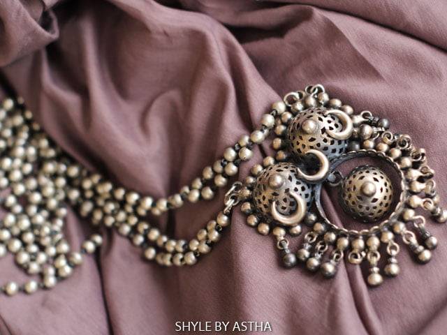 Tattva Finely Carved Ghughri Necklace : SN176-1-2-1-1
