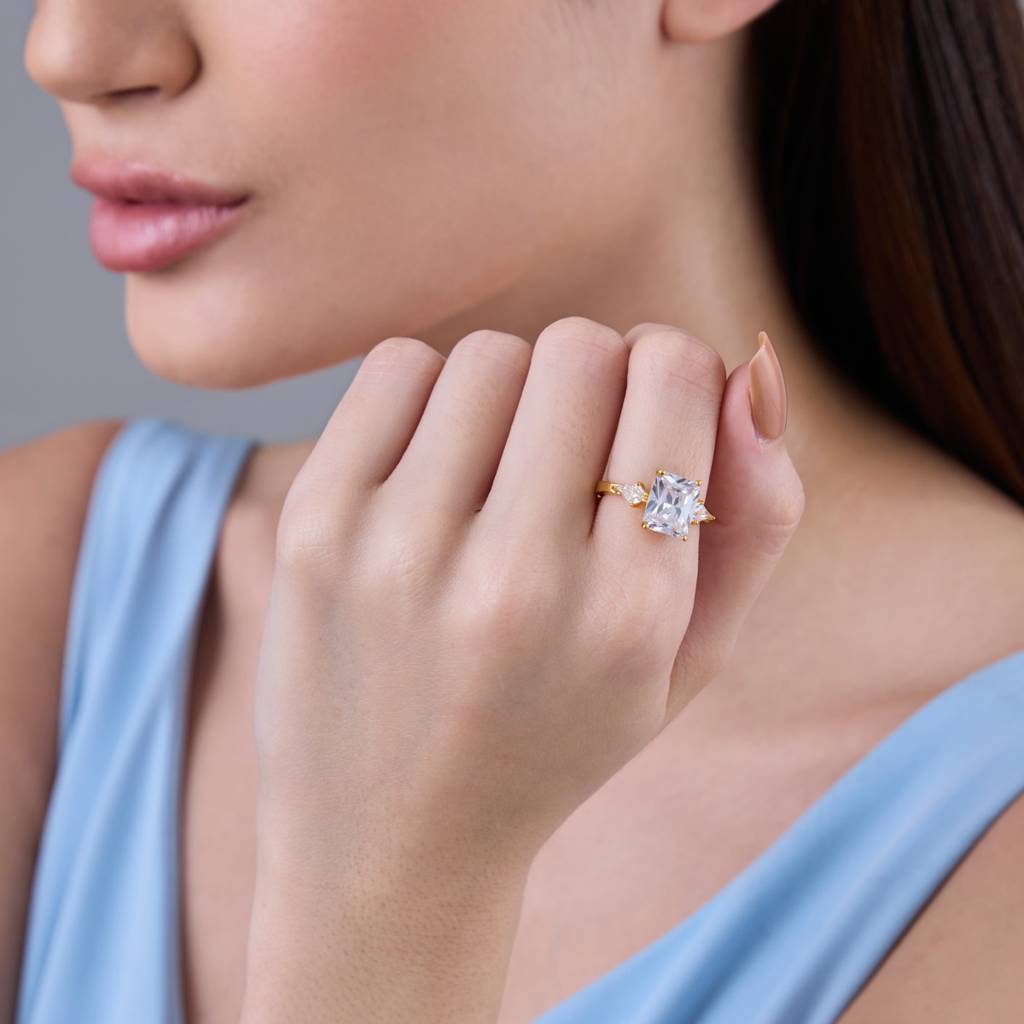 Kushal'S Fashion Jewellery White Gold-Plated Party Trendy Zircon Finger Ring-186900 : 445486
