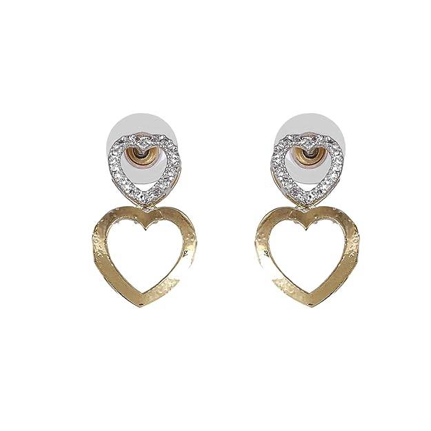lry Combo Of Choker Necklace Set For Women: Gold & Rhodium Plated White American Diamond Trendy Heart : OSAKCOM008-2TNWENKERBRFN