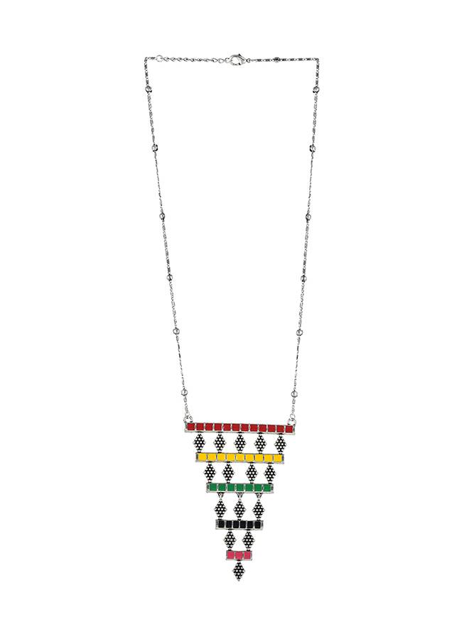 Folklore Waterfall Enamelled Beaded Necklace : 8905124477474