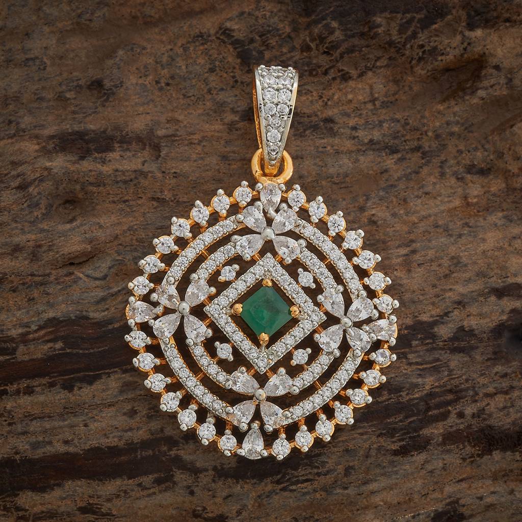 Green Gold-Plated Party Zircon Pendant-432298 : 432298
