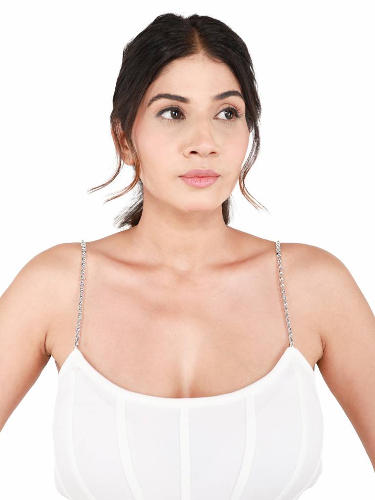 Lattice Link Decorative Bra Strap | Geometric Chain | Pair : A01