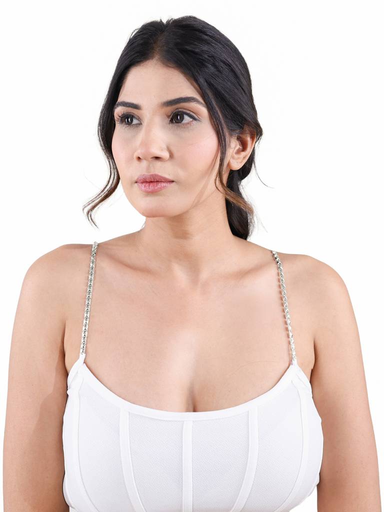 Lattice Link Decorative Bra Strap | Geometric Chain | Pair : A01