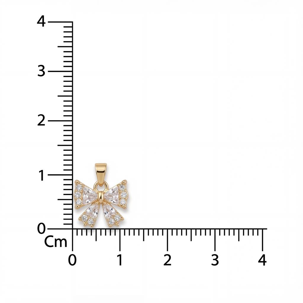 Korean Ethereal Bow & Radiant Gemstone Droplet Necklace : YUFSNL248