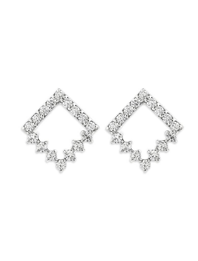 925 Silver Zircon Frame Earrings